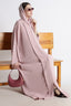 Blush Pink Kimono Abaya – Premium Korean Nida Elegant Minimal Abaya