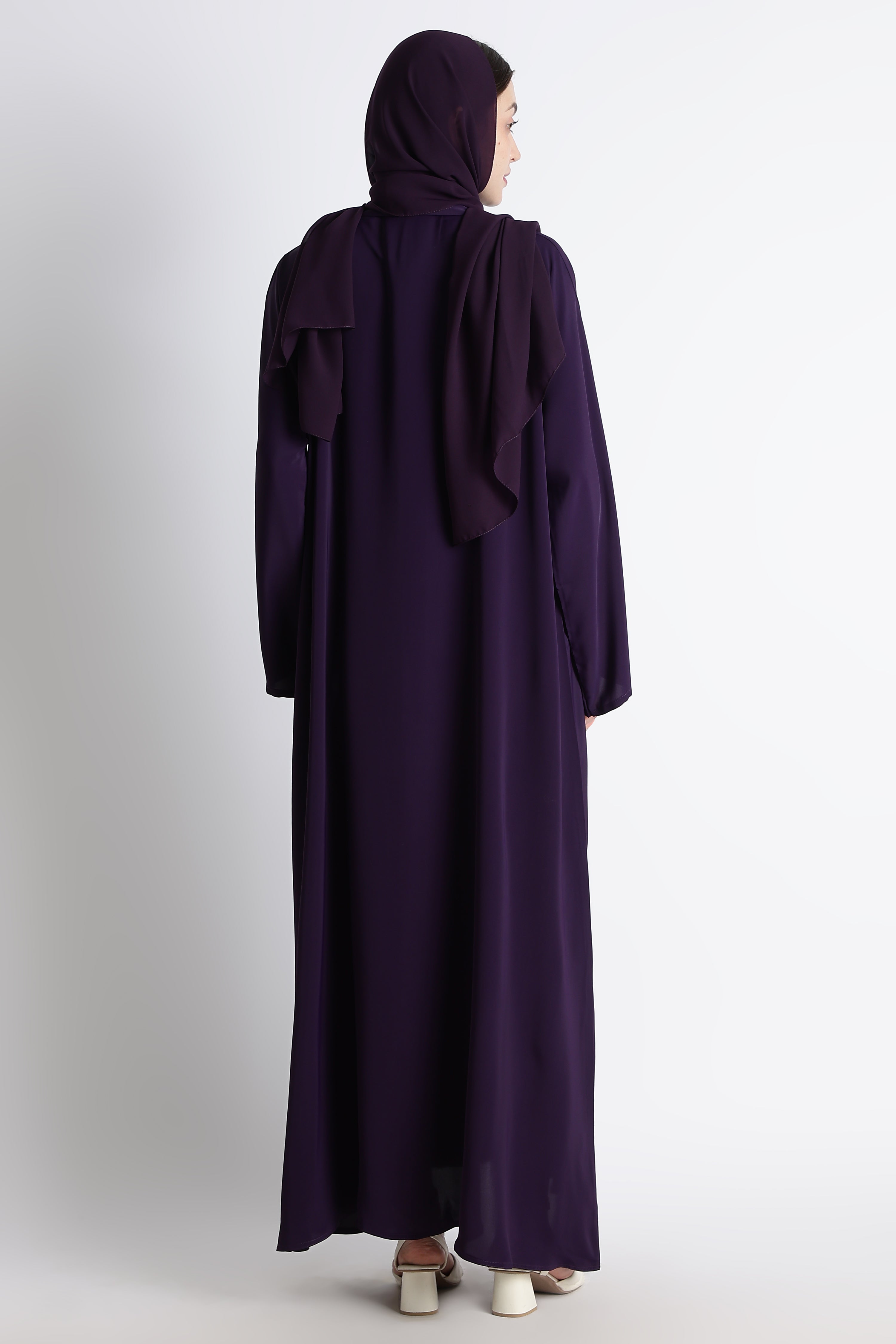 Purple Kimono Abaya – Premium Korean Nida Elegant Minimal Abaya