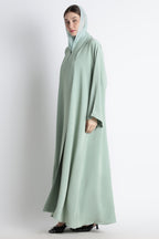 Sea Green Kimono Abaya – Premium Korean Nida