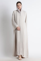 Light Grey Kimono Abaya – Premium Korean Nida Minimal Elegant Abaya