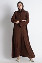Chocolate Brown Kimono Abaya – Premium Korean Nida Minimal Elegant Abaya