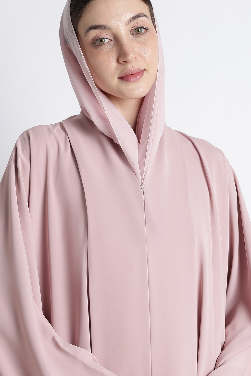 Blush Pink Kimono Abaya – Premium Korean Nida Elegant Minimal Abaya