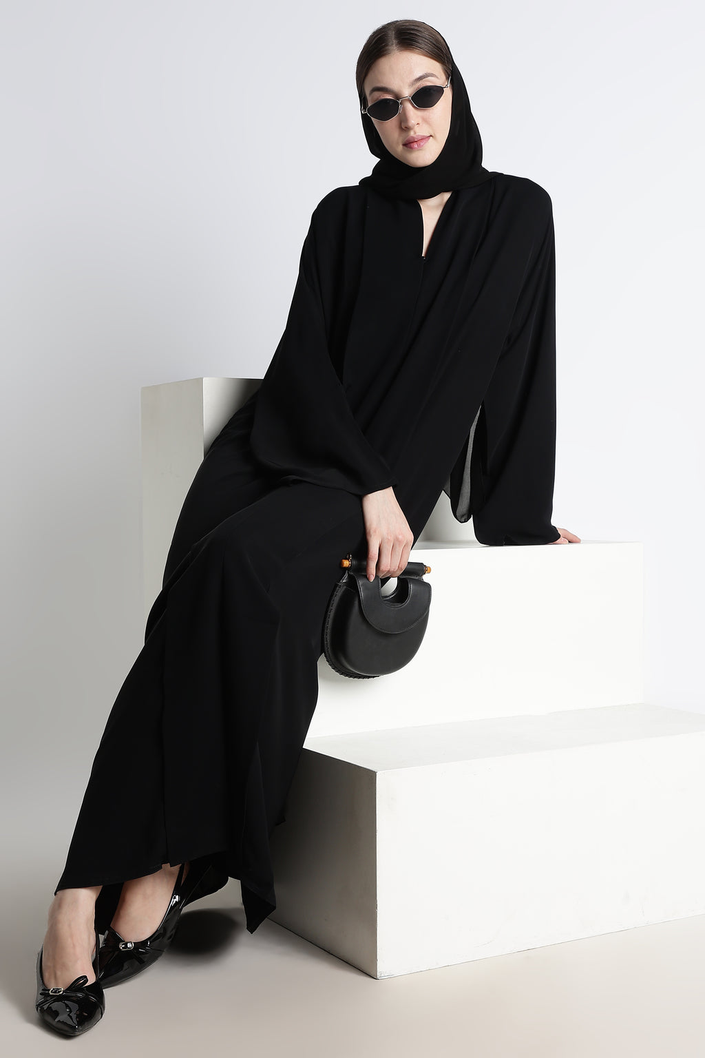 Black Kimono Abaya – Premium Korean Nida Minimal Elegant Abaya