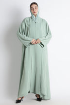 Sea Green Kimono Abaya – Premium Korean Nida