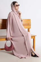 Blush Pink Kimono Abaya – Premium Korean Nida Elegant Minimal Abaya