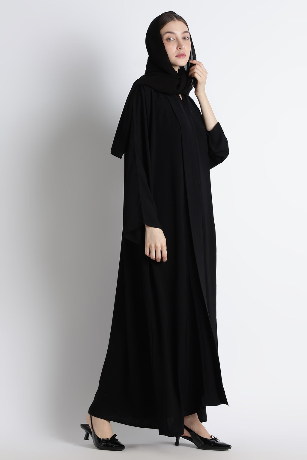 Black Kimono Abaya – Premium Korean Nida Minimal Elegant Abaya
