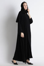 Black Kimono Abaya – Premium Korean Nida Minimal Elegant Abaya
