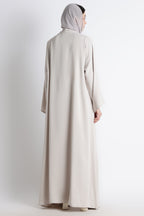 Light Grey Kimono Abaya – Premium Korean Nida Minimal Elegant Abaya