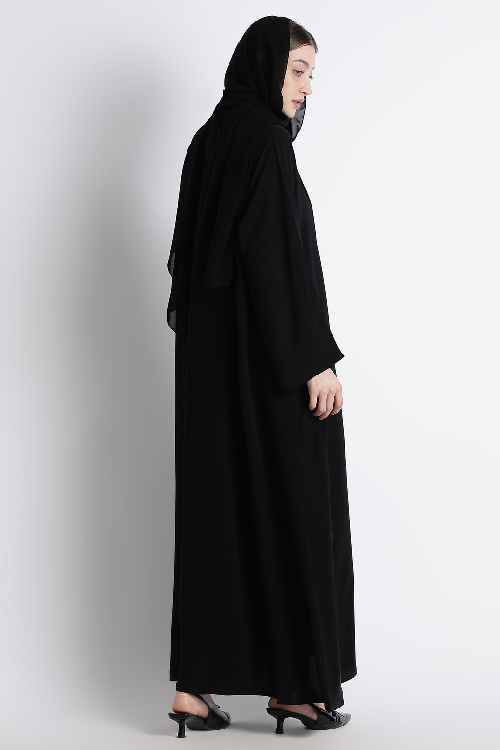 Black Kimono Abaya – Premium Korean Nida Minimal Elegant Abaya
