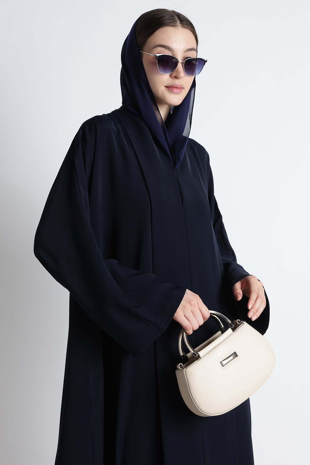 Navy Blue Kimono Abaya – Premium Korean Nida Elegant Minimal Abaya