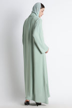 Sea Green Kimono Abaya – Premium Korean Nida