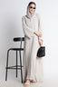 Light Grey Kimono Abaya – Premium Korean Nida Minimal Elegant Abaya