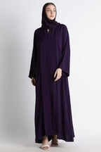 Purple Kimono Abaya – Premium Korean Nida Elegant Minimal Abaya