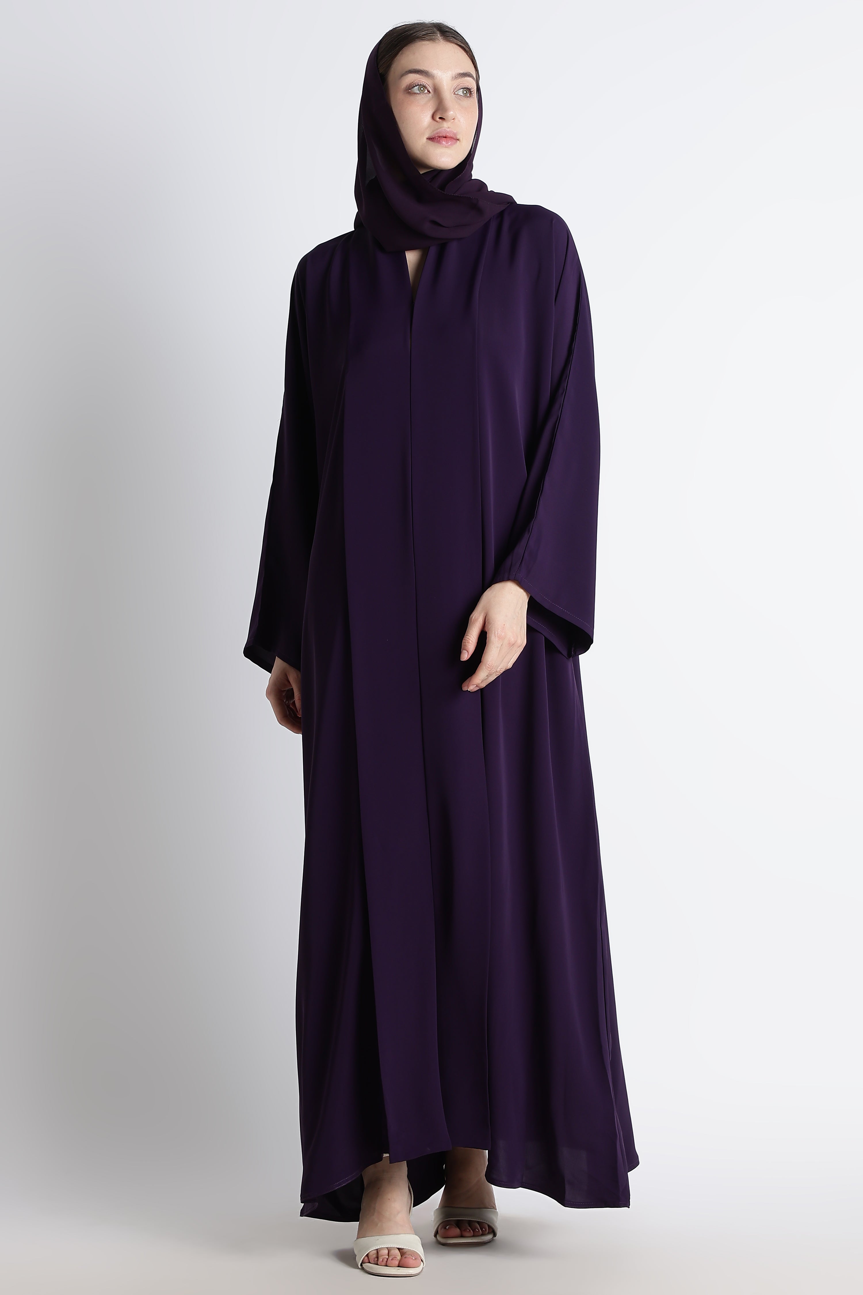 Purple Kimono Abaya – Premium Korean Nida Elegant Minimal Abaya