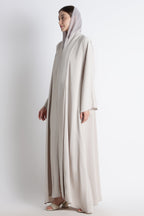 Light Grey Kimono Abaya – Premium Korean Nida Minimal Elegant Abaya