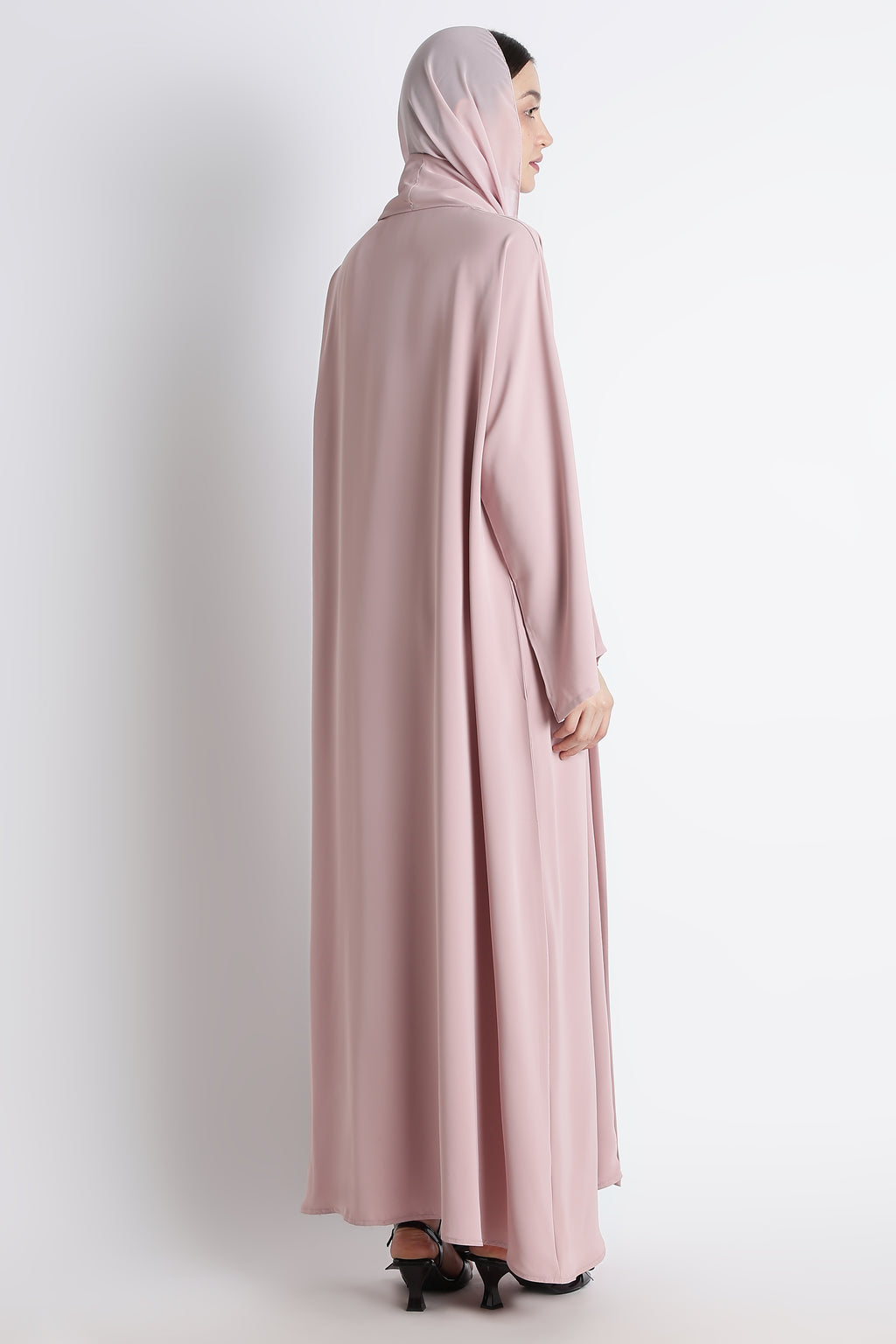 Blush Pink Kimono Abaya – Premium Korean Nida Elegant Minimal Abaya