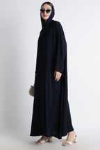 Navy Blue Kimono Abaya – Premium Korean Nida Elegant Minimal Abaya