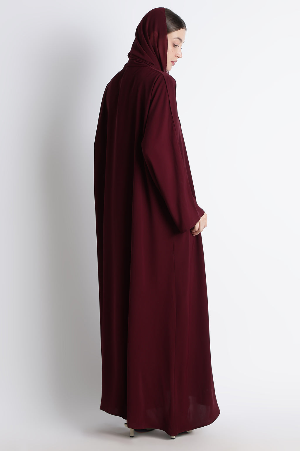 Maroon Kimono Abaya – Premium Korean Nida Minimal Elegant Abaya