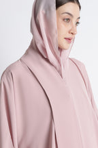 Blush Pink Kimono Abaya – Premium Korean Nida Elegant Minimal Abaya