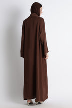 Chocolate Brown Kimono Abaya – Premium Korean Nida Minimal Elegant Abaya