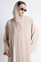 Beige Kimono Abaya – Premium Korean Nida