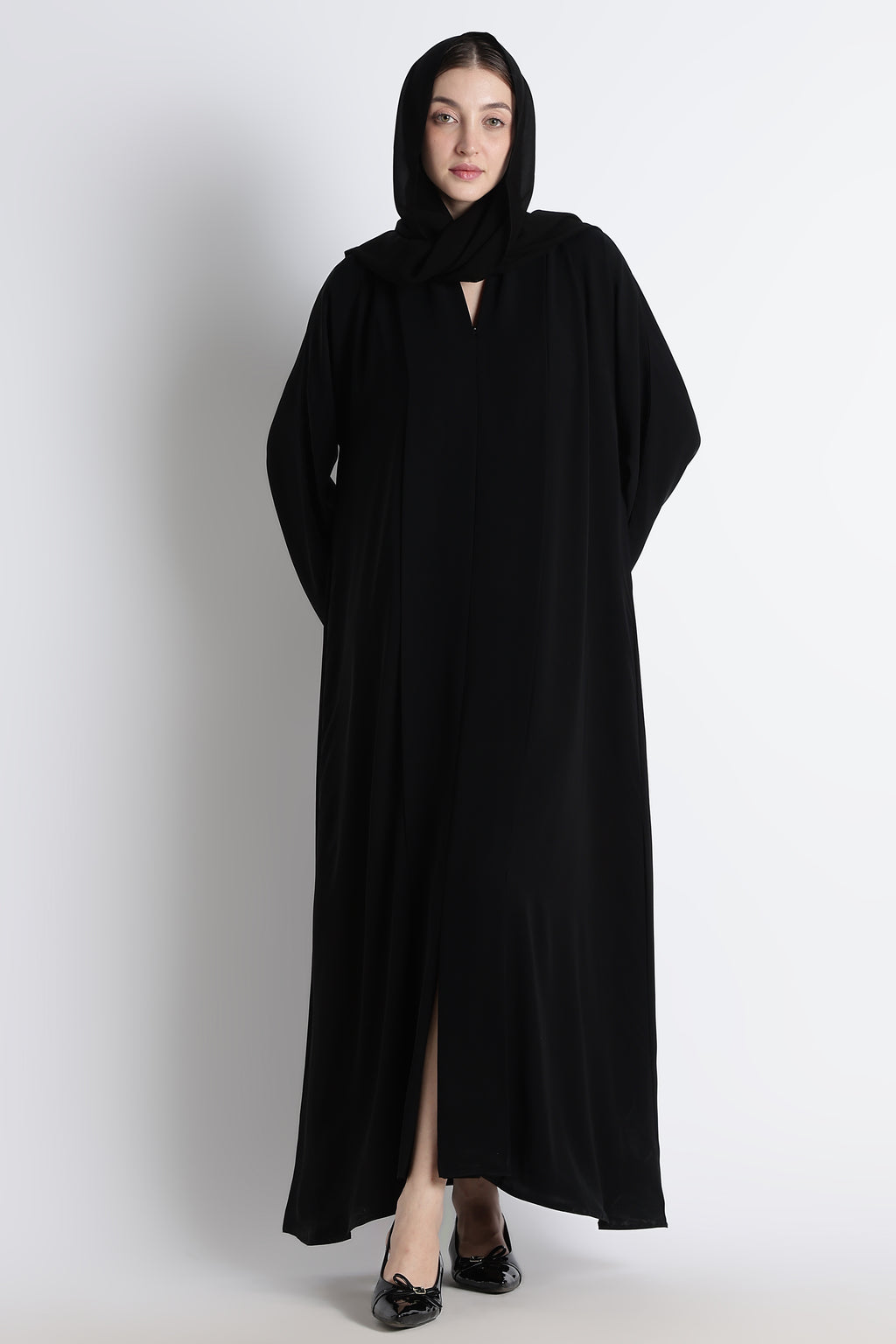 Black Kimono Abaya – Premium Korean Nida Minimal Elegant Abaya