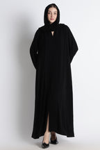 Black Kimono Abaya – Premium Korean Nida Minimal Elegant Abaya