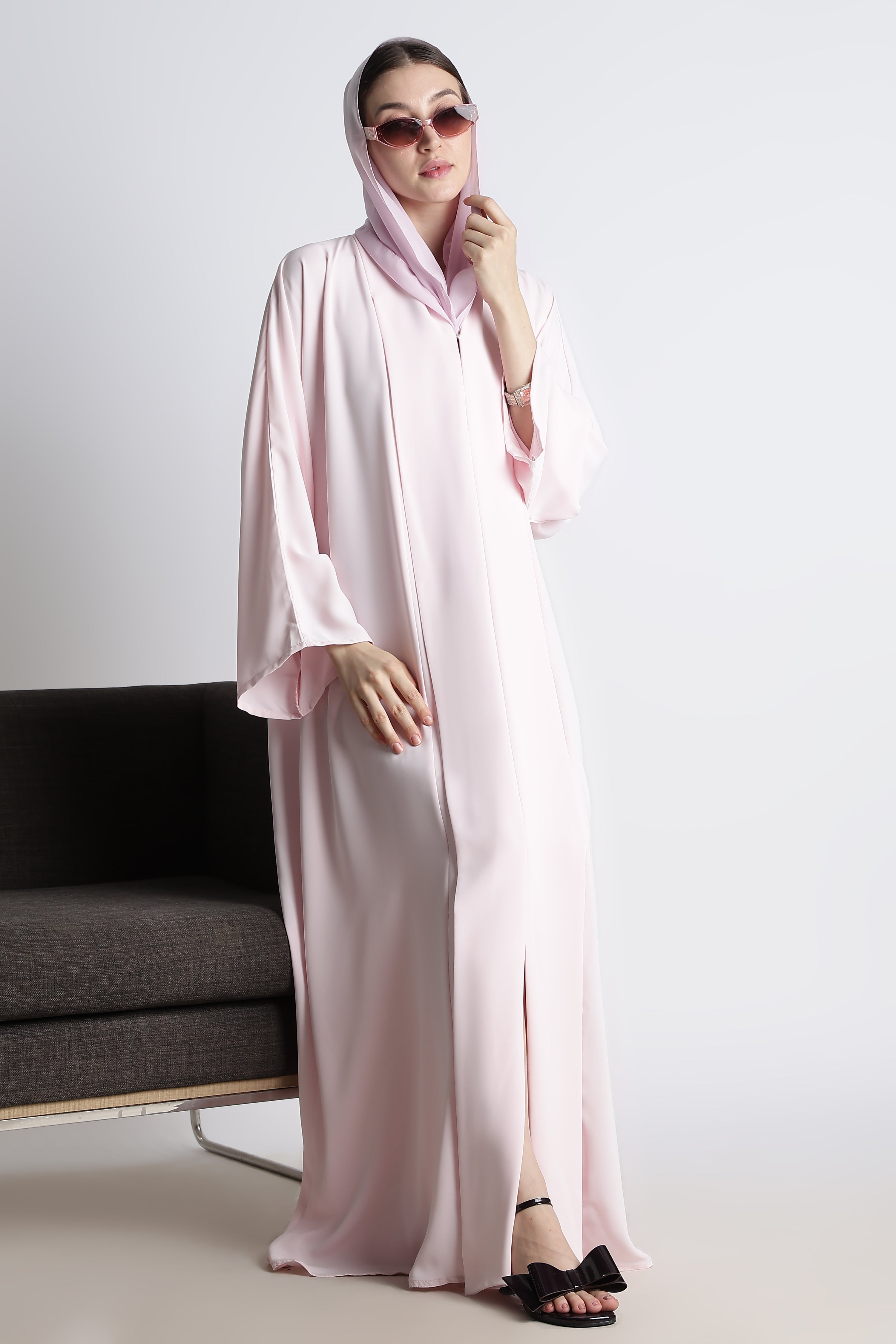 Baby Pink Kimono Abaya – Premium Korean Nida Soft Elegant Abaya