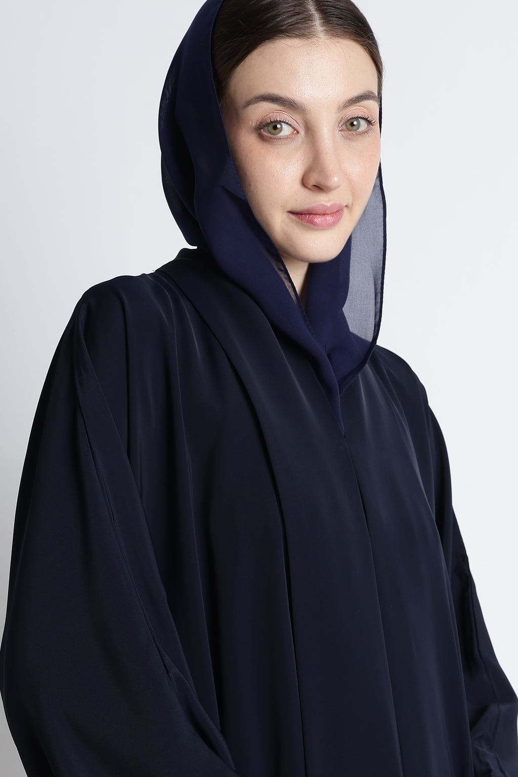Navy Blue Kimono Abaya – Premium Korean Nida Elegant Minimal Abaya
