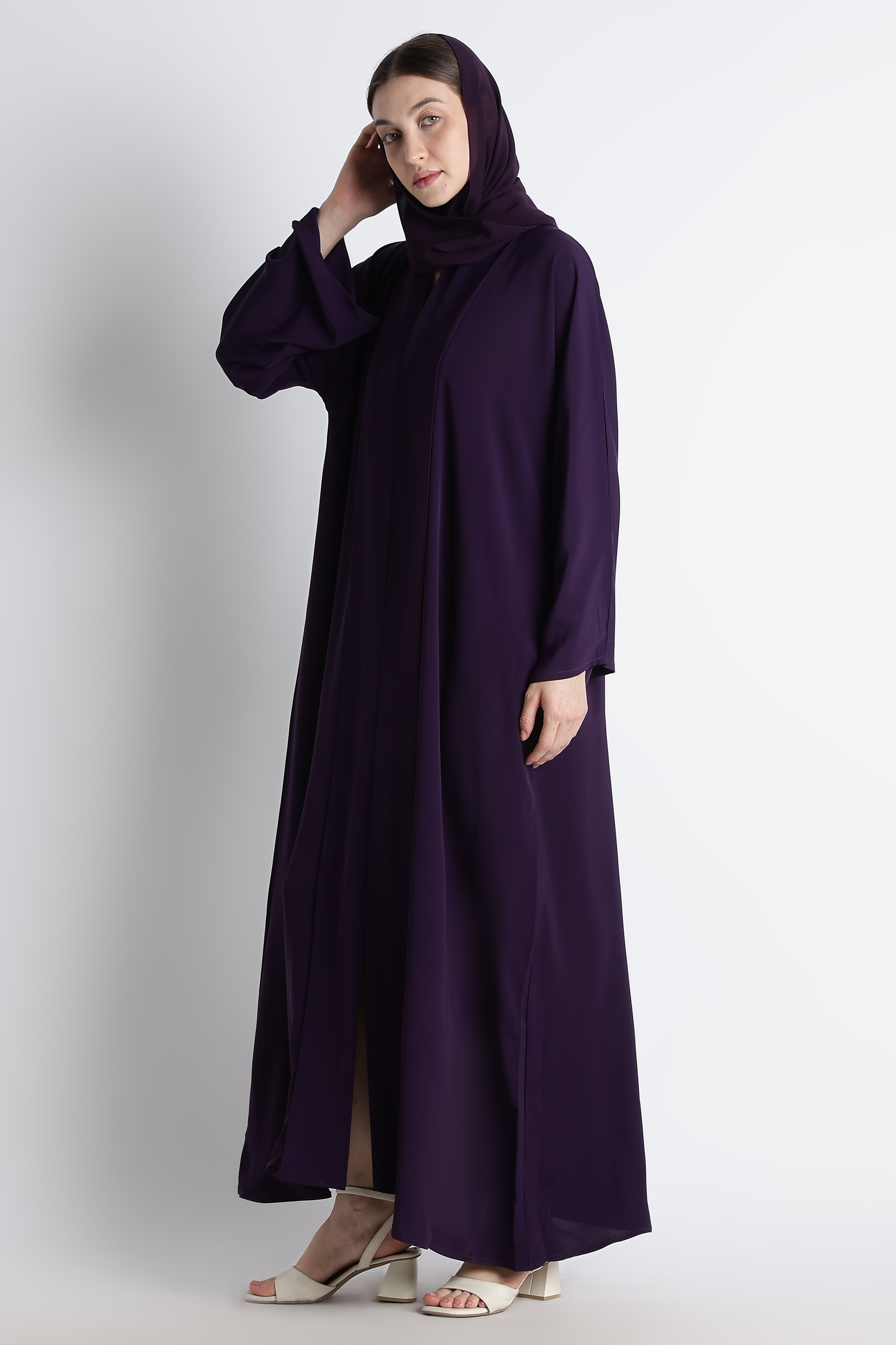 Purple Kimono Abaya – Premium Korean Nida Elegant Minimal Abaya