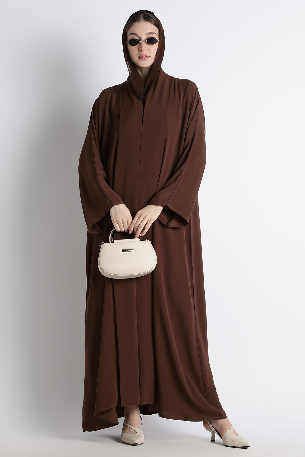 Chocolate Brown Kimono Abaya – Premium Korean Nida Minimal Elegant Abaya