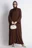 Chocolate Brown Kimono Abaya – Premium Korean Nida Minimal Elegant Abaya