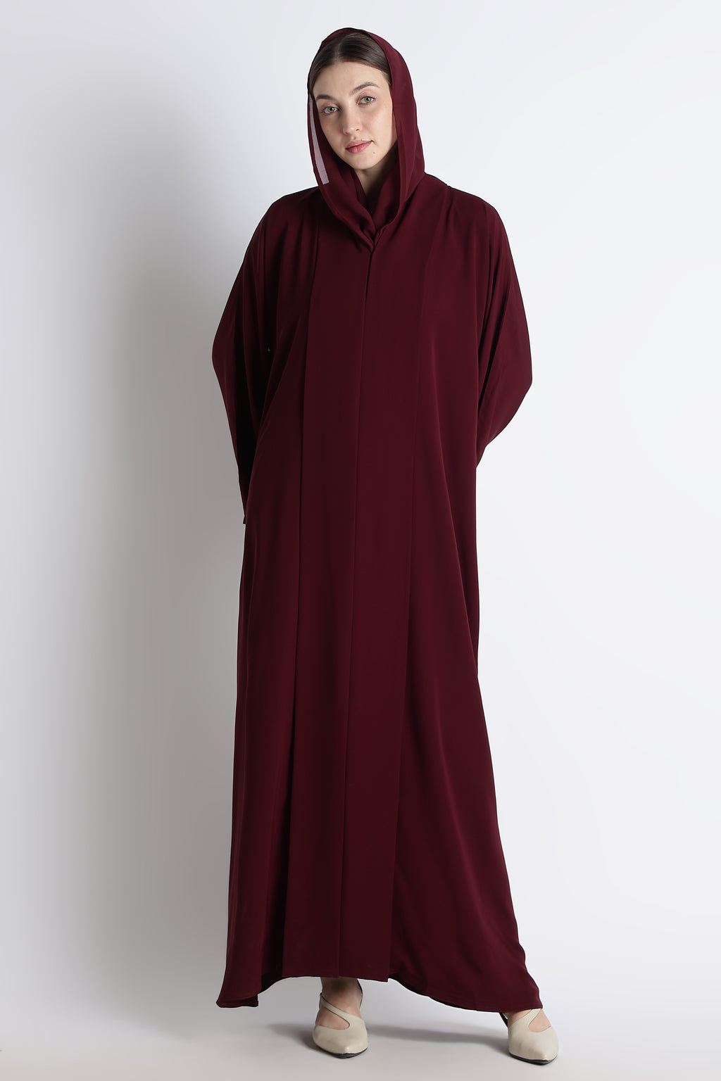 Maroon Kimono Abaya – Premium Korean Nida Minimal Elegant Abaya