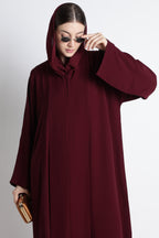 Maroon Kimono Abaya – Premium Korean Nida Minimal Elegant Abaya