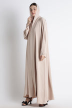 Beige Kimono Abaya – Premium Korean Nida